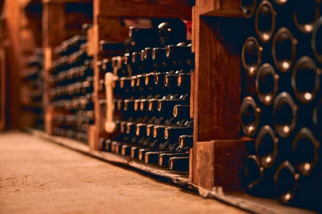 Vinho de guarda em uma adega