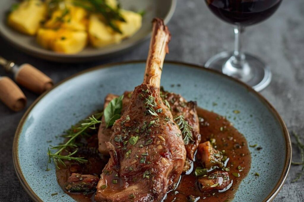 Cordeiro assado lentamente com ervas pede a companhia de um tinto com presença