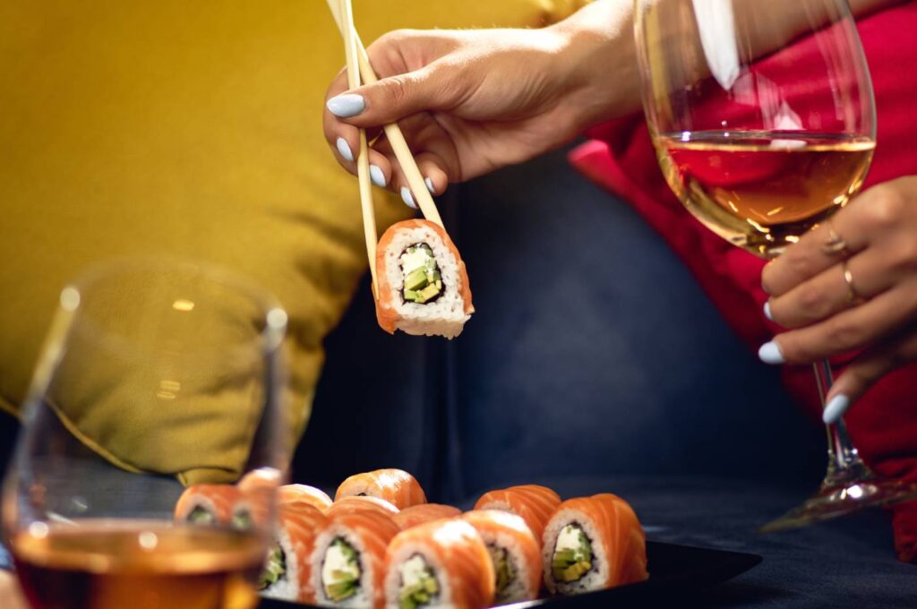 vinho com comida japonesa